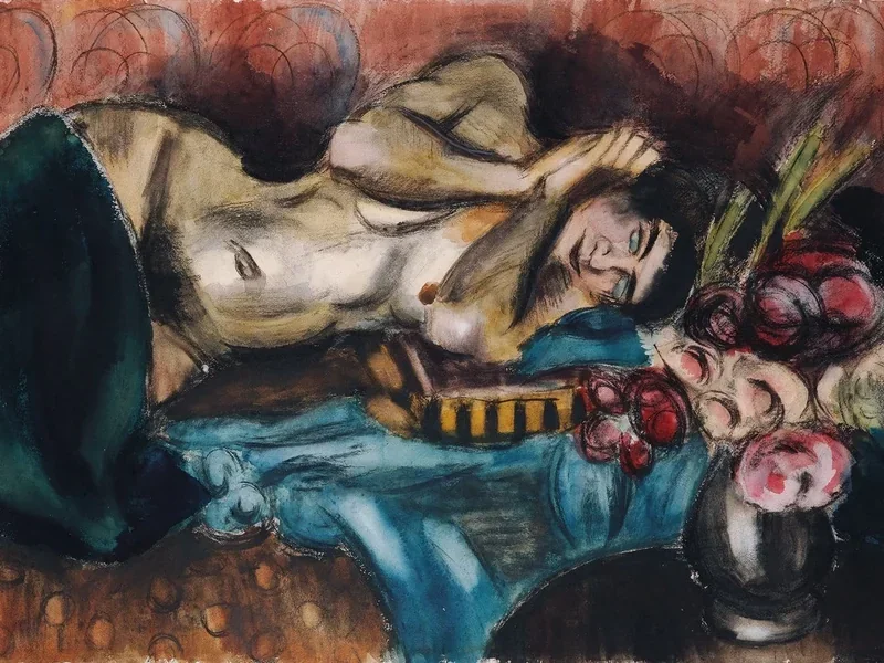 1881-Henri Victor Gabriel Le Fauconnier - Mezzo nudo con mazzo di rose - Österreichische Galerie Belvedere, Vienna